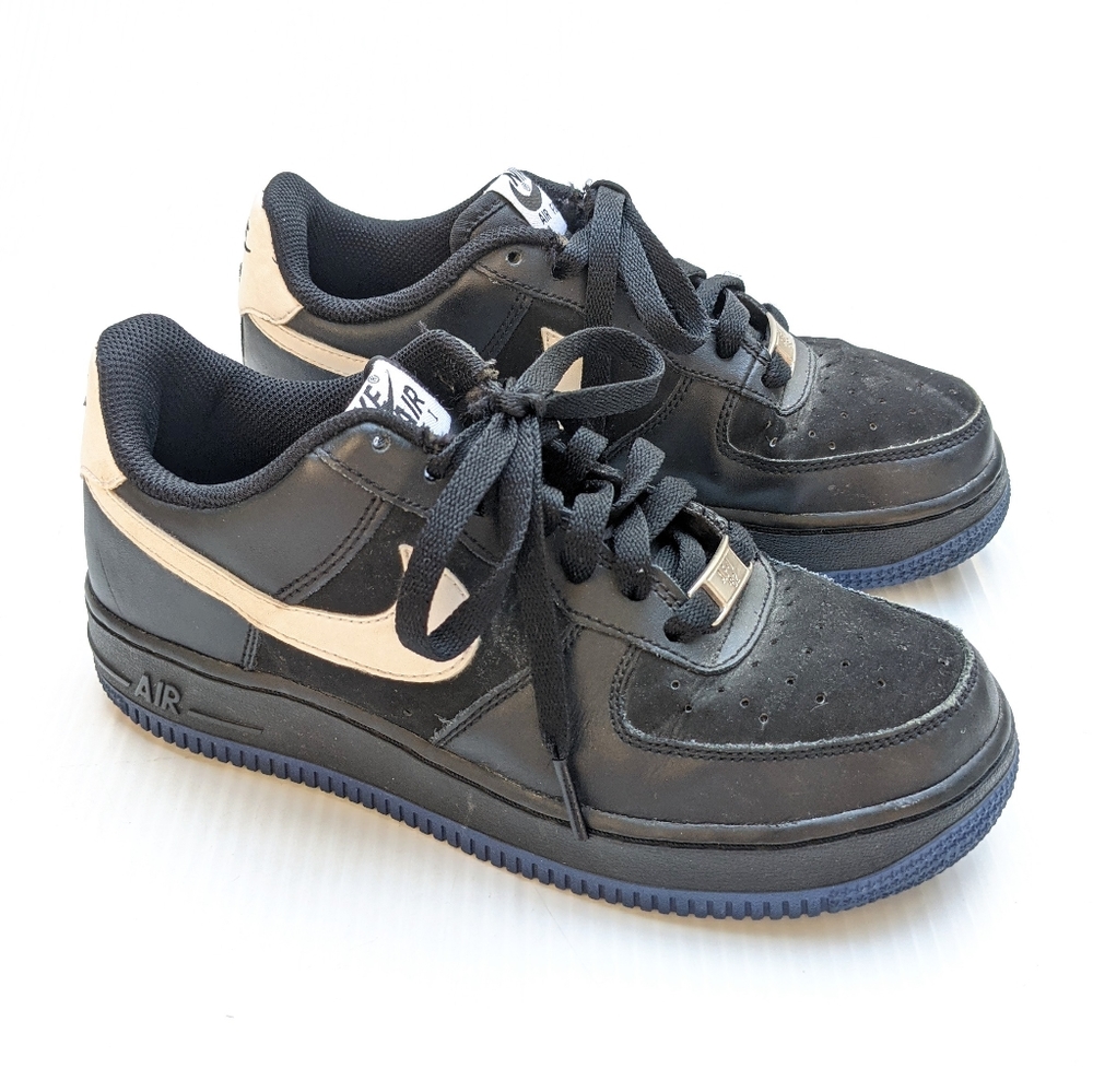 NIKE Air Force 1 youth sneakers black/white - Picture 1 of 9